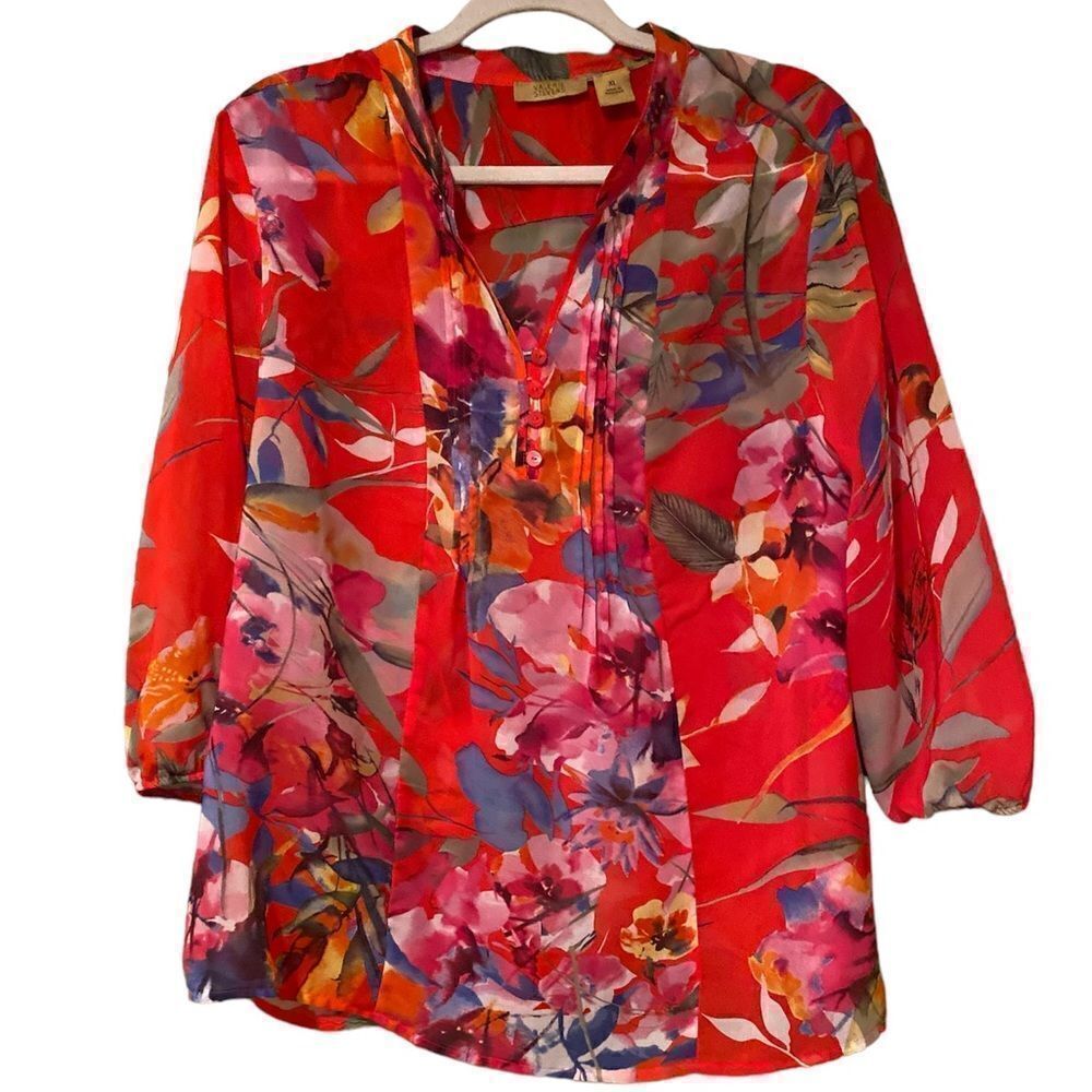 Valerie Stevens Colorful Blouse Size XL